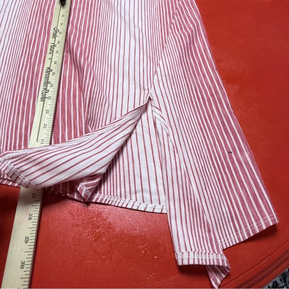 SEVEN FORTY TWO RED AND WHITE STRIPED ASYMMETRICAL TOP - Picture 6 of 7